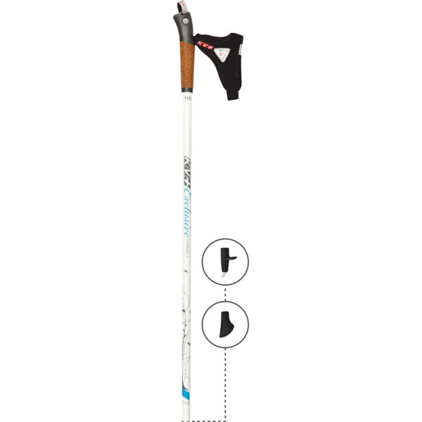 5W08CW KV+ Exclusive Clip White Pole. KV+ KV Plus Nordic Walking Poles in Canada and USA