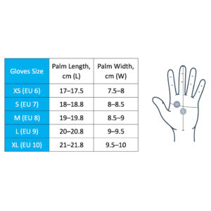 KV+ Gloves Size Chart