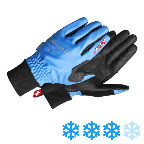 24G08.2 KV+ RACE Blue ski gloves